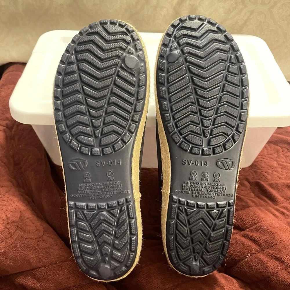 ELEGA SPORT Shoes Womens‎ Size 8 Navy Blue Flats Espadrille Jelly EVA SV-014